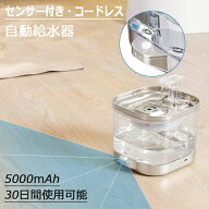 【当日発送】水飲み器 自動給水器 センサー付き コードレス 猫 犬 ステンレス製 2L大容量 多頭飼いも対応…
