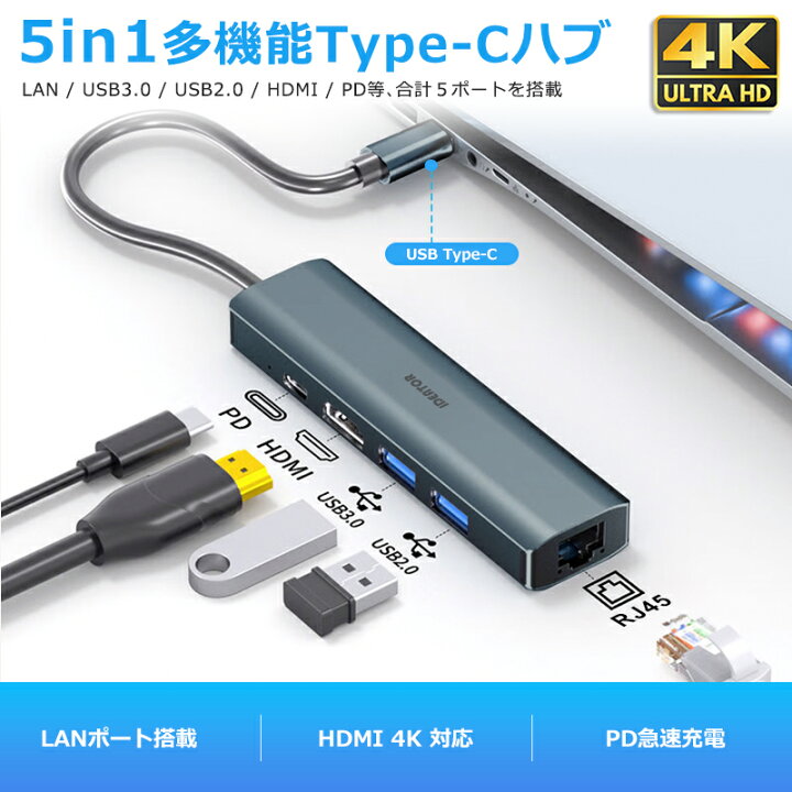 楽天市場】10個セット 楽天1位 新発売 法人 大口向け USB Type-C ハブ 