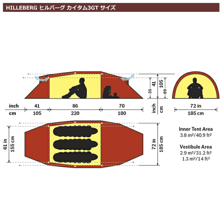 楽天市場】ヒルバーグ カイタム3GT グリーン 12770130008000 3人用 