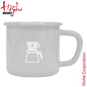 ハイマウント ホーローコーヒーマグ8cm グレー 45504 テーブルウェア マグカップ 380ml コップ ほうろう アウトドア キャンプ用品 キャンプ カップ 注目商品