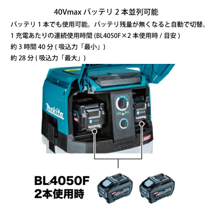 楽天市場】マキタ（makita） 40Vmax 充電式集じん機 本体のみ VC001GZ 