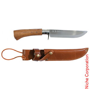 土佐打刃物 瑞鋒 剣鉈 五寸五分 165mm 磨き 革製鞘付き T-107L1 日本製 なた けんなた ケンナタ