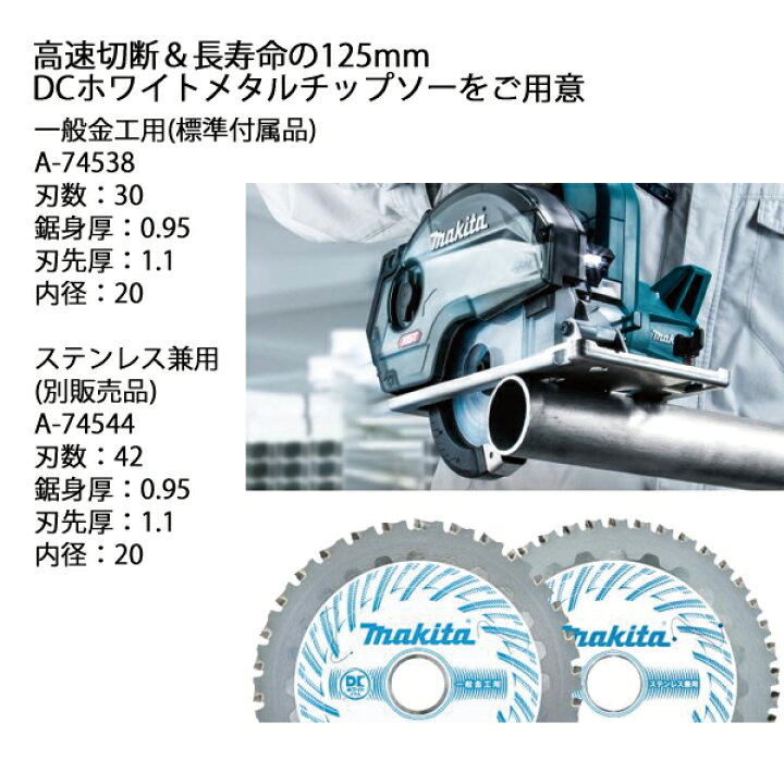 楽天市場】マキタ（makita） 40Vmax 125mm充電式チップソーカッタ 本体 