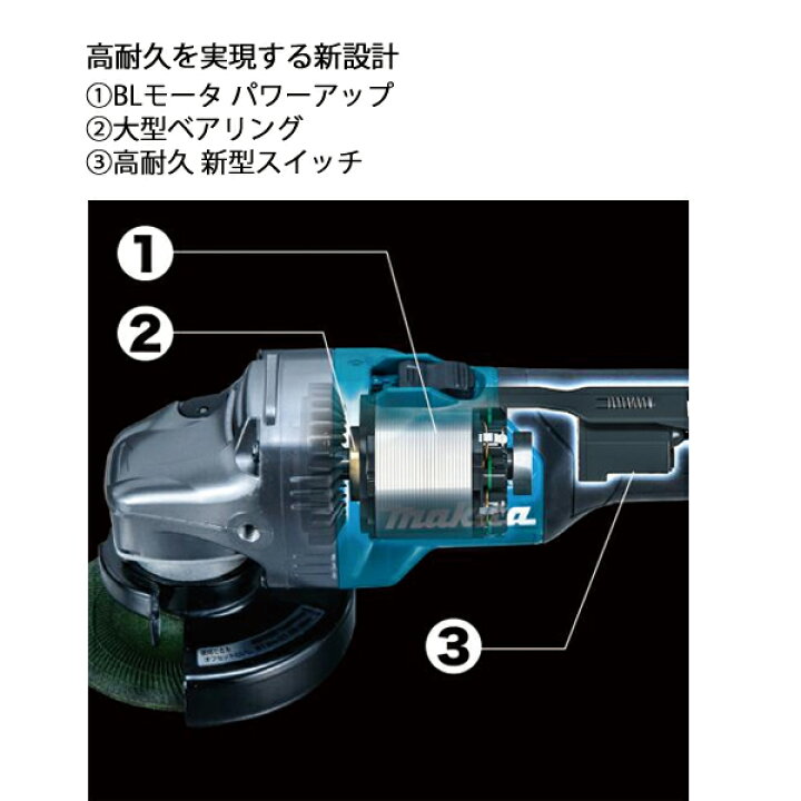 楽天市場】マキタ（makita） 40Vmax 充電式ディスクグラインダ 125mm 