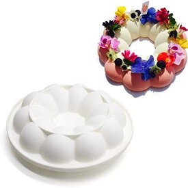 シリコン型 シリコンモールド 花 シリコマット 1穴 大きい ドーナッツ 花輪型 お菓子 ケーキ 製菓道具 マフィン ムース型 ベーキング チョコレート型 金型 3D抜き型 DIY 調理器具 3D抜き型 diy ホワイト