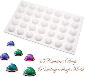 シリコン型 プレート 35個付き 半円 半球 型 diy 3d ケーキシリコンモールド カステラ 手作り 道具 お菓子 シリコンモールド ムースモールド ベーキングモールド チョコレートモールド かすてら 型 ホワイト バレンタイン 手作り 3D抜き型