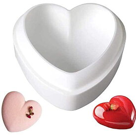 シリコン型 シリコンモールド 1穴 ハート型 心型 お菓子 ケーキ シリコマット 道具 調理器具 手作り ムース ベーキング チョコレート型 レジン diy 3D抜き型 ホワイト