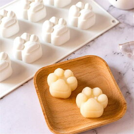 【即納】シリコン型 マット シリコンモールド 8個付き 肉球 モールド型 NICHII お菓子 ケーキ チョコレート 型 焼き菓子 diy 3d 手作り 製菓道具 ムース ベーキング ホワイト【送料無料】