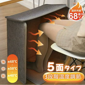 【店長大暴走★値上げ前に！】フットヒーター パネルヒーター 脱衣所 パネルヒーター 足元 パネルヒーター デスク下 パネルヒーター 省エネ デスクパネルヒーター 5面 デスクヒーター 4面 3段階温度調整 傾倒自動オフ 省エネ&安全 4重過熱保護 足元ヒーター 暖房器具 保温