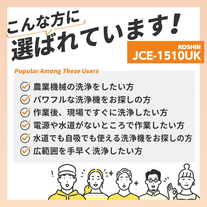 楽天市場】【ポイント3倍!!】 KOSHIN 工進 エンジン式高圧洗浄機 JCE 