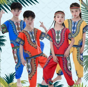 Tシャツ+サルエルパ 半袖 エスニック花柄 ダンス衣装 民族風 パフォーマンス アフリカ 衣装 ダンス 打楽器 ジャンベ ダンス衣装