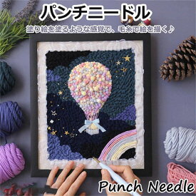 パンチニードル 材料道具キット ニードルパンチ 刺繍 手芸材料セット 刺繍枠 ニードルペン 図案 布セット 動画サポート 毛糸 インテリア小物 デザイン 初心者 簡単さ 手軽さ ロシアン刺繍 立体感 ループ刺繍 パンチニードルペン付き 送料無料