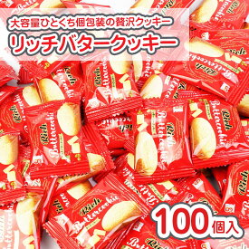 リッチ バタークッキー 大袋 (100個入) / 駄菓子 ビスケット まとめ買い 箱売り 箱買い 業務用 クッキー お菓子 大容量 大容量 焼菓子 景品 縁日 お祭り お菓子 だがし 子ども おやつ 学童 行事 イベントファミリーパック おつまみ 銀の汐