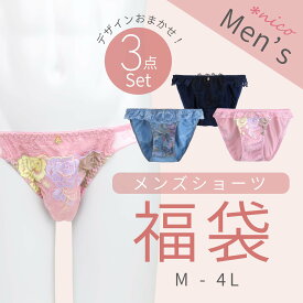期間限定値下げ★ メンズショーツ 福袋 3点 M-4L デザインおまかせ (x-013)[★メール便無料]【男性用ショーツ メンズランジェリー トランスジェンダー ジェンダーレス】
