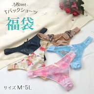 400円OFFクーポン発行中★ Tバックショーツ 福袋 5枚セット M〜5L レディース セクシーショーツ 2026 (x-…