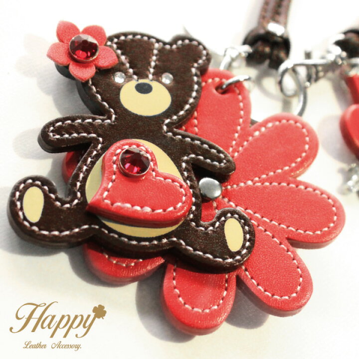 楽天市場】Happy赤い お花 の くま イニシャル キラキラ バッグ 