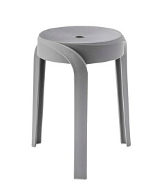 スツール グレー・幅35.5×奥行35.5×高さ45.5cm スタッキング　椅子　スモークカラー　北欧風　丸型　軽量　カラーバリエーション