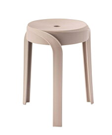 スツール ベージュ・幅35.5×奥行35.5×高さ45.5cm スタッキング　椅子　スモークカラー　北欧風　丸型　軽量　カラーバリエーション