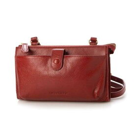 ズッケロ zucchero 本革 ゴートレザー お財布ショルダー ミニバッグ カード入れ付き レッド キャメル