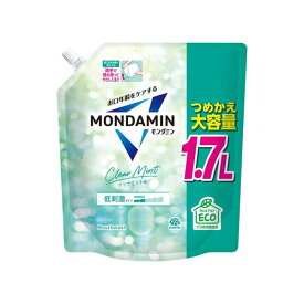 6〜10個セット まとめ買い アース製薬 モンダミン クリアミント パウチ つめかえ 大容量 1.7L マウスウォッシュ