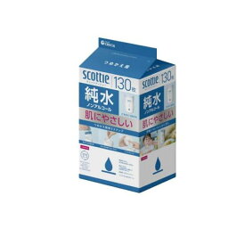 【期間限定特価！お一人様1点限り】　スコッティ ウェットティッシュ 純水 ノンアルコール つめかえ用 130枚 130枚　【10/17 09:59まで！】