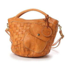 ズッケロ フィラート zucchero filato カウレザーメッシュ2wayハンドバッグ （ブラウン）　サライ