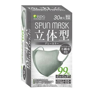 6�`10�Z�b�g �܂Ƃߔ�����H�����h�b�g�R�� SPUN MASK ���̌^ �O���[ 30���� �s�D�z �}�X�N 30��