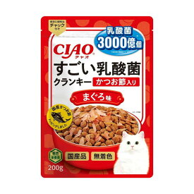 6〜10個セット まとめ買いいなばペットフード CIAO チャオ すごい乳酸菌 クランキー かつお節入り まぐろ味 200g