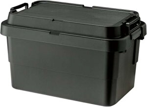 リスRISU 収納ボックス トランクカーゴ 50L ブラック 日本製 TC-50S コンテナ ボックス スタッキング 屋外収納 キャンプ 防水