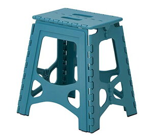 天馬Tenma 隙間に収納できる折り畳み踏み台 フォールディングステップ 室内用 脚立 軽くて持ち手付きのステップ 頑丈色 ラムネブルー耐荷重1