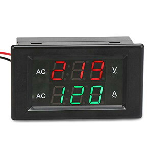 DROK 0.39’LED マルチメータ AC 500V 200A デュアル表示させる電圧計電流計 AC電圧計パネル電流計付き 2線式デジタル電