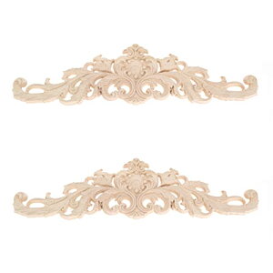 木彫りデカールコーナー 木製アップリケ フレーム 家具装飾 ヨーロッパスタイル 家具 ドア 壁 北欧風 コーナー デコレーション ホームデコ 未