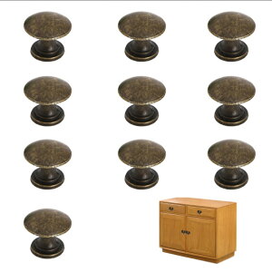 Coollooda 引き出しノブ 取手 10個セ ミニハンドル 取っ手 つまみ アンティーク亜鉛合金ハンドル 直径約10mm 高さ8mm ネジ付
