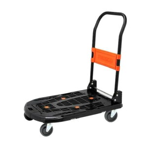 トラスコ中山TRUSCO 新型カルティオ 樹脂製運搬車 樹脂 台車 折り畳み黒 780×490mm 自重6.8kg 軽量 MPK-780-BK