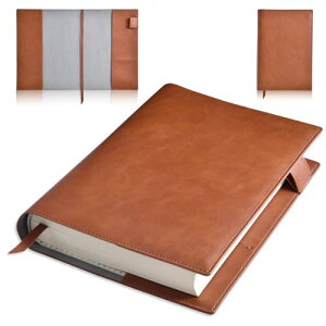 Tonriga ブックカバー A5 大きい 薄型 手帳カバー A5 防水 レザー ノートカバー しおり付き ペンクリップ付き カード収納口付き