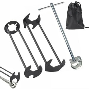 AUTAKI シンクレンチ 水栓スパナ 水道 工具 水栓レンチ 蛇口ツール セット 洗面台 蛇口スパナ 混合栓交換工具 180度回転 多機能シン