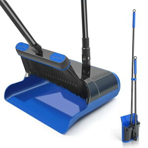 JEHONNほうき ちりとり セット室内 屋外 136cmロングハンドルホウキ ちりとり セット軽量180度回転自立掃除道具 防風塵取り室内玄関