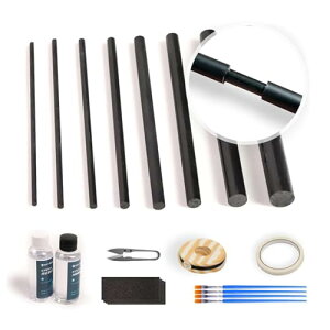 釣り竿修理キット ロッド 修理 カーボンファイバー補修棒付き エポキシ接着剤とサンディングペーパー付き 淡水・海水用釣り竿の修理用品一式Inse