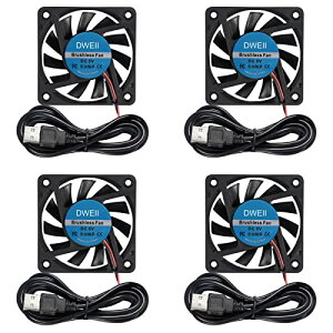 4個 ァン 60mm 静音 USB 扇風機 小型 クーラー 冷却 6cm DC 5V 冷却ファン60mmx60mmx10mm
