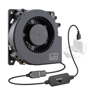 GDSTIME USB シロッコファン、120mmx32mm 12cm 5V DC USBファン、ブラシレス排気 冷却ファン、送風機ブロワーファ