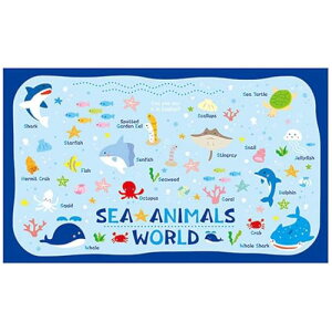 トルネ 遠足マット シーアニマルワールド コンパクトにたたみやすい 半畳サイズ 100×60cm P-3650 日本製