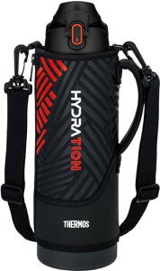 サーモス 水筒 真空断熱スポーツボトル 1.5L ブラックオレンジ 保冷専用 子供用 ポーチ付き 肩に優しいストラップ FJS-1500F BK