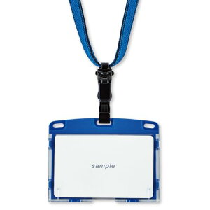 オープン工業 吊り下げ名札 アーバンスタイル 名札 カードホルダー ネームホルダー 脱着式 IDカード 名刺サイズ ハードケース 1枚 ブルー