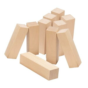DFsucces 彫刻 木彫りブロック 未仕上げ木製 長方形 立方体ウッド DIY 工芸品用 手彫りモデル 初心者に適用 10個セット