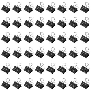 ダブルクリップ 豆 15 mm 100個入り 黒 ペーパークリップ 金属製 書類整理 ペーパーワーク用 事務用品 オフィス 家庭 業務用 文房具
