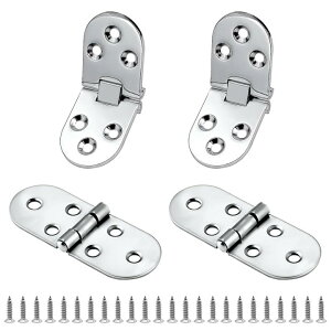 蝶番 テーブルヒンジ 折りたたみフリップトップヒンジ 4個入りフリップトップ 折り畳みヒンジ 銀色 ステンレス製ネジ24本付き 家具固定補修金具