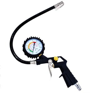 Renjzle エアチャックガン 空気圧センサー 0-16Bar 0-220Pis エアゲージ 自動車 バイク 空気入れ タイヤエアーゲージ パ