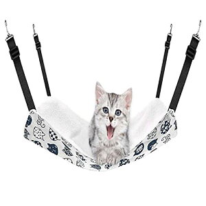 YFFSFDC 猫 ハンモックはんもっくキャット 椅子 ケージ用 大きい 耐荷重10KG サイズ調整可能 58cm x 48cm、 遊び場 通気