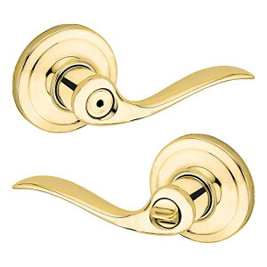 Kwikset 730TNL 3 CP Tustin Bed/Bath Lever Polished Brass by Kwikset