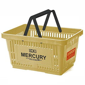 マーキュリー インテリア バスケット 買い物カゴ ショッピング ベージュ 42×29.2×22cm マーケット MEMABABE